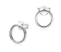 Ring Shaped Silver Ear Stud STS-3841